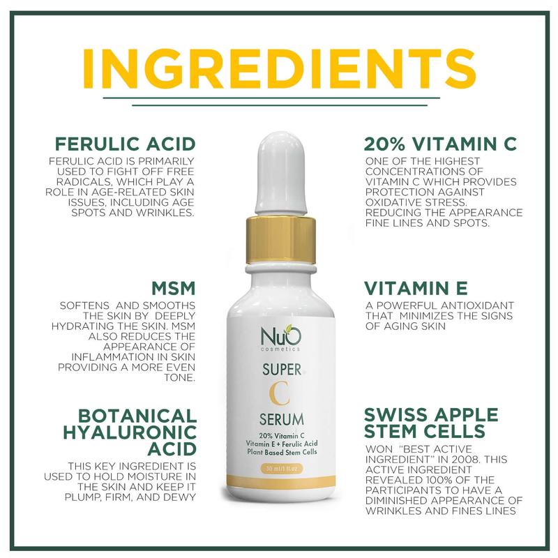 Super C Vitamin C E Ferulic Acid Serum, Dark Spot Corrector, Brightens Skin, Hyperpigmentation Organic Skincare