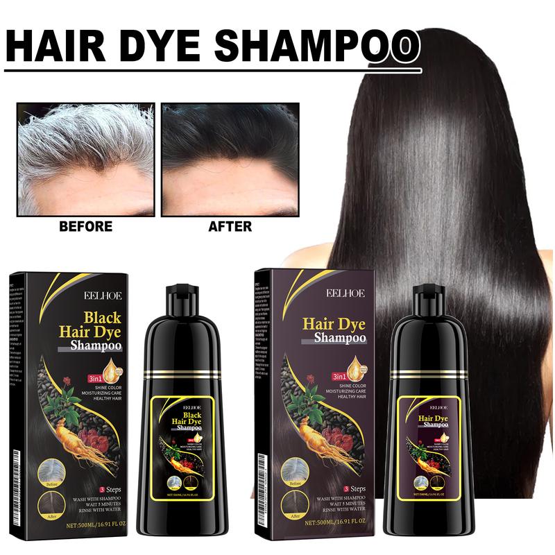 Hair Dye Shampoo-Black Hair Color Shampoo Instant 3 in 1, Herbal Ingredients, Multiple Colors Available Haircare, 99% Gray Hair Coverage, Comfort Conditioner Cleanser