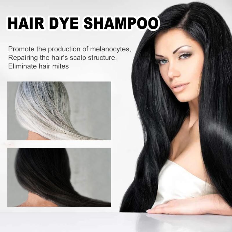 Hair Dye Shampoo (Black), Natural Hair Dye, 3 in 1 Hair Dyeing, Nourishing, Growing, Ammonia-free, Lasts 30 Days 100ml