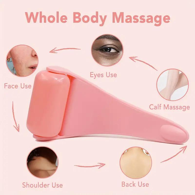 Gua Sha Board & Ice Roller for Face, 2 Counts set Self Face Massage Tool for Improving Facial Wrinkles and Puffiness, Professional Manual Skincare Tools for Women, Face Scrubber, Face Care Product