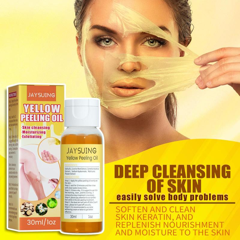 Exfoliating Yellow Peeling Oil, Deep Cleansing & Exfoliating Body Care Oil, Body Scrub for Women & Men