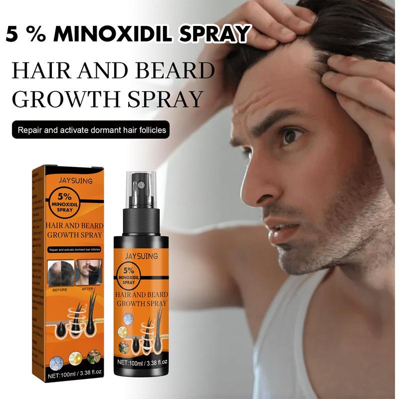 5% Minoxidil Spray, Men’s Hair and Beard Growth Spray with Biotin and Ginger, Thickens and Densifies Hair and Beard, Perfect Anniversary Gift for Men, Boyfriends, Husbands, and Dads