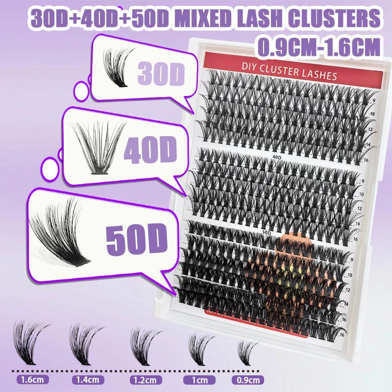 Individual False Eyelashes Kit, 1 Box Mixed Length & Styles Natural Look Eyelash Extensions, Self Grafting Curl Eyelashes, Eye Makeup Enhancement Tool, Christmas Gift