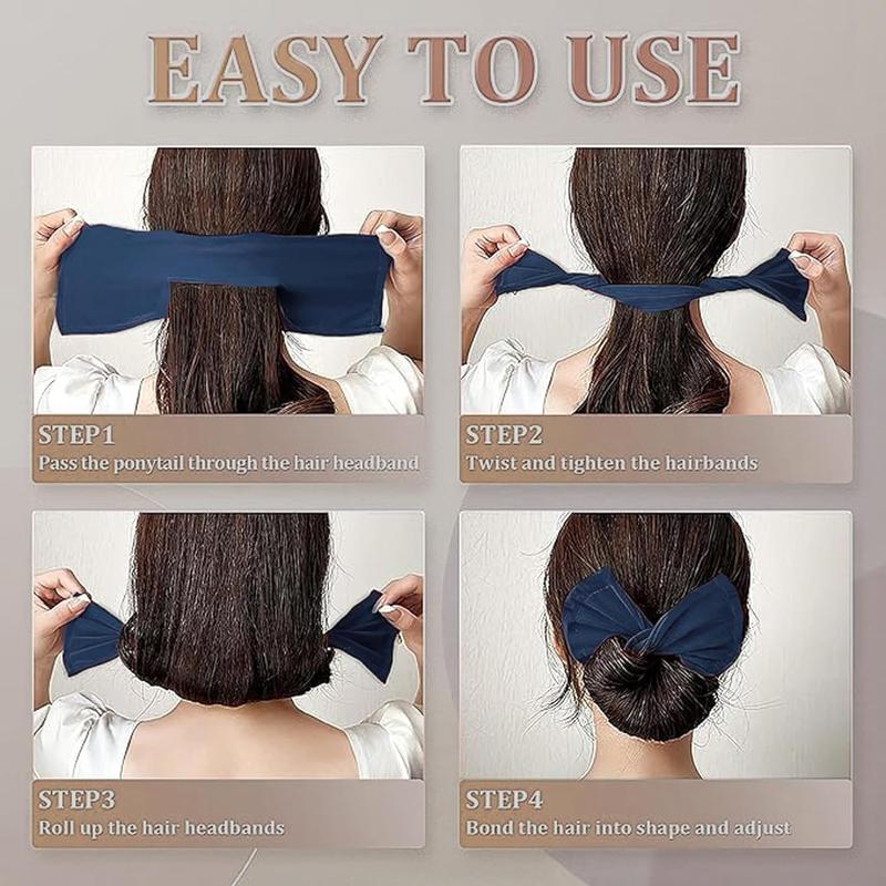 Solid Color Hair Bun Maker, 3 Counts Lazy Hair Curler, Strong Flexible Bow Maker, Heatless Styling Tools for Women & Girls