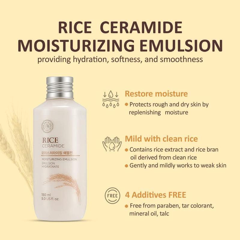 The Face Shop Rice Ceramide Moisturizing Emulsion - Rice Extract - Lightweight Toners Moisture Skincare