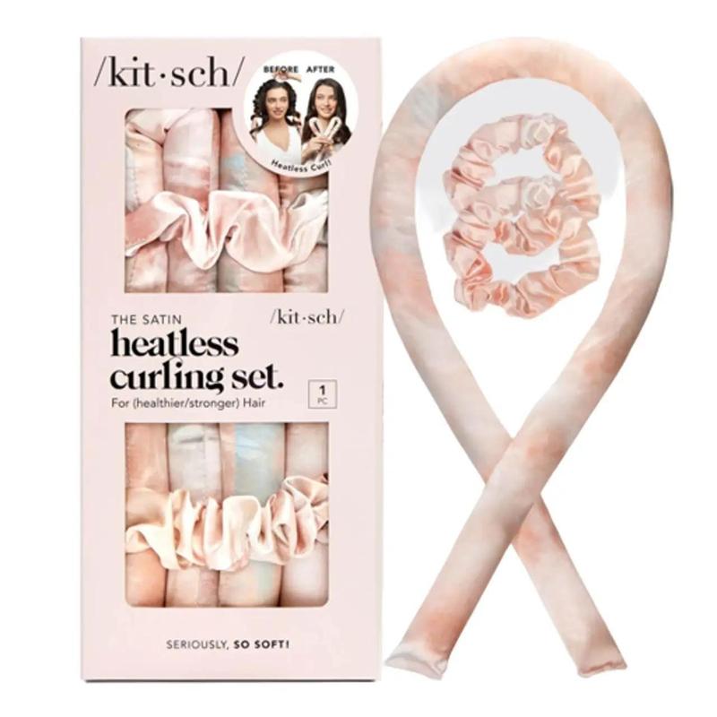 Satin Heatless Curling Set - Sunset Tie Dye from KITSCH Haircare