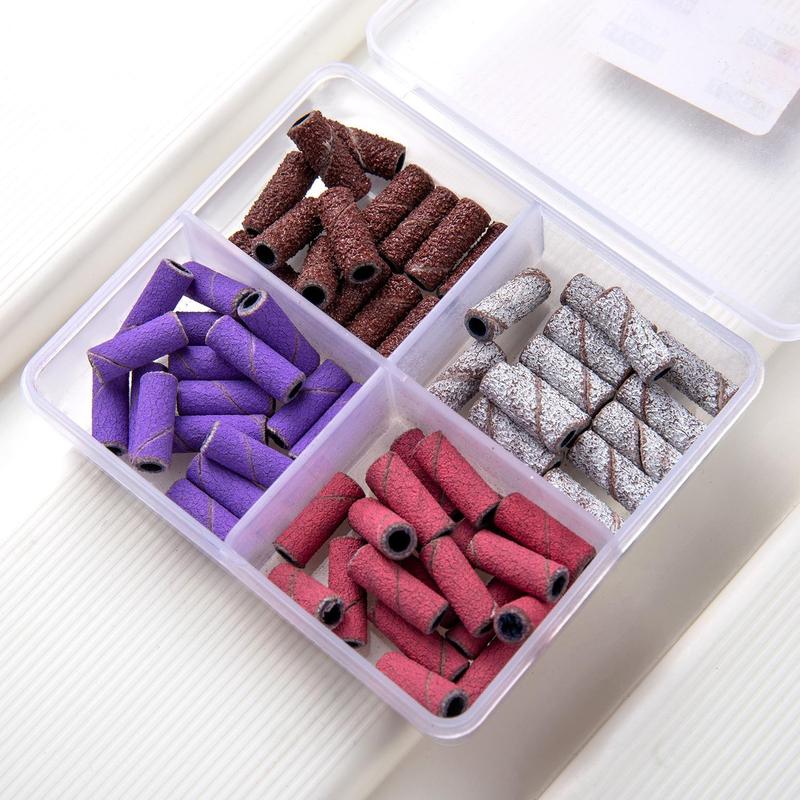 Mini Nail Sanding Bands with Mandrel, Nail Drill Bits Sand Rings, Dead Skin Nail Gel Remove Milling Cutter for Manicure