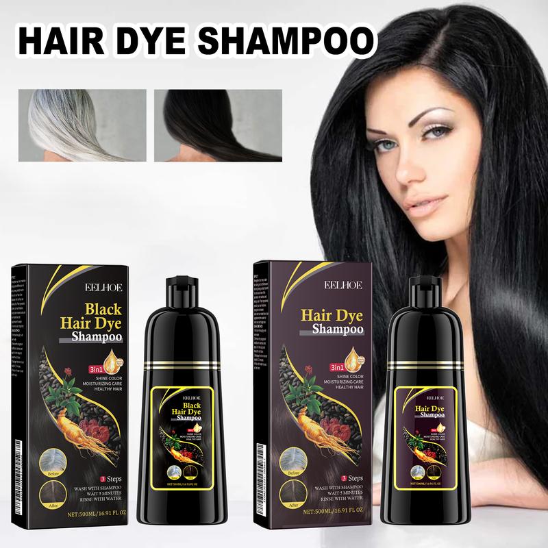 Hair Dye Shampoo-Black Hair Color Shampoo Instant 3 in 1, Herbal Ingredients, Multiple Colors Available Haircare, 99% Gray Hair Coverage, Comfort Conditioner Cleanser