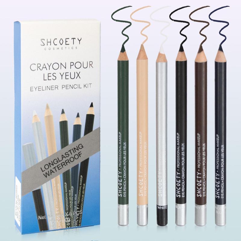 Long Lasting Waterproof Eyeliner Pen, 6 Counts set Eye Makeup Eyeliner Pencil, Beauty & Personal Care Tool for Women & Girls