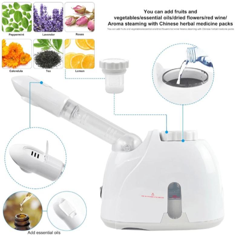 Facial Mist Steamer, 360° Rotatable Face Steamer, Hot Mist Humidifier Steamer for Face Spa Sinuses Moisturizing, Home Use Or Salon, Skincare Tools