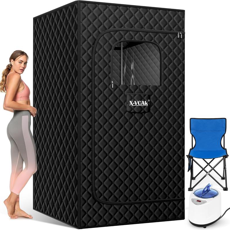 Portable Steam Sauna Box with 2.6L Steamer and 9 Levels for Home - Sauna Tent (2.6' x 2.6' x 5.9')