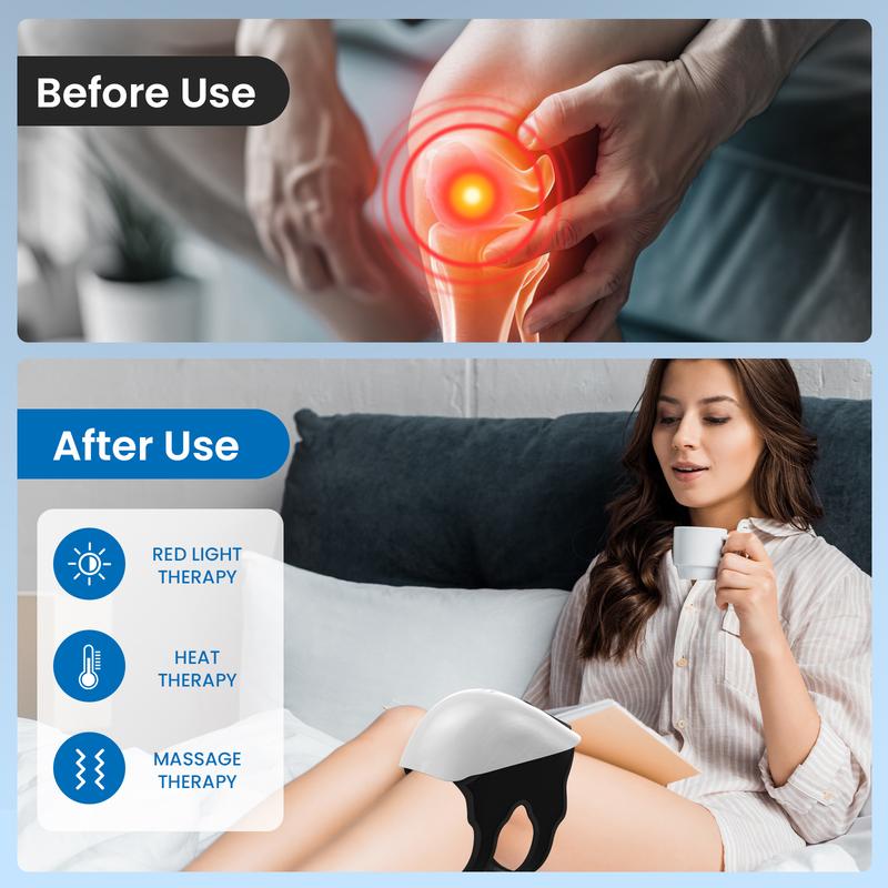 Black Friday Knee Massager, Cordless Electric Knee Massager, Clear Visible Large LED Screen, Portable & Easy to Use, Gifts for Men, Women, Christmas