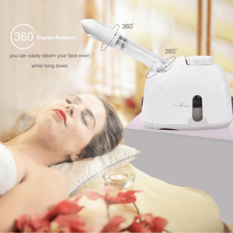 Facial Mist Steamer, 360° Rotatable Face Steamer, Hot Mist Humidifier Steamer for Face Spa Sinuses Moisturizing, Home Use Or Salon, Skincare Tools