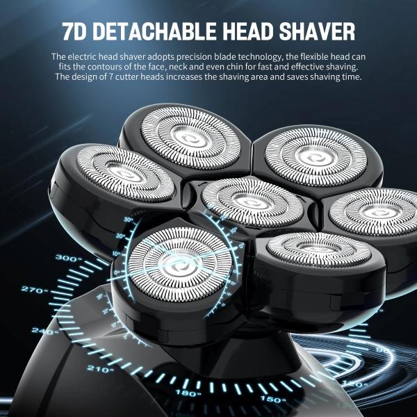 BaldMaster Pro Black Edition 6-in-1 7- Head shaver: waterproof - Best Head Shave of 2024 All-in-One Comfort by BALD DAD DUDES