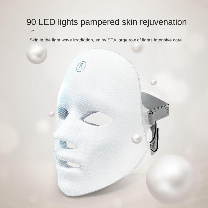 LED Light Facial Mask Machine, 1 Count Rechargeable Facial Skin Care Mask, Professional Facial Beauty Instrument for Home & Spa Use