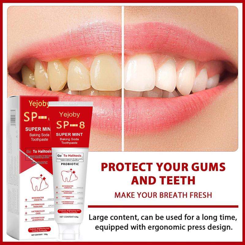 SP-8 [Triple Whitening] Probiotic Whitening Toothpaste, Free of Fluoride, Hydroxyapatite, Anti plaque, Oral Health Management,sp-8,sp-6,sp8,sp6