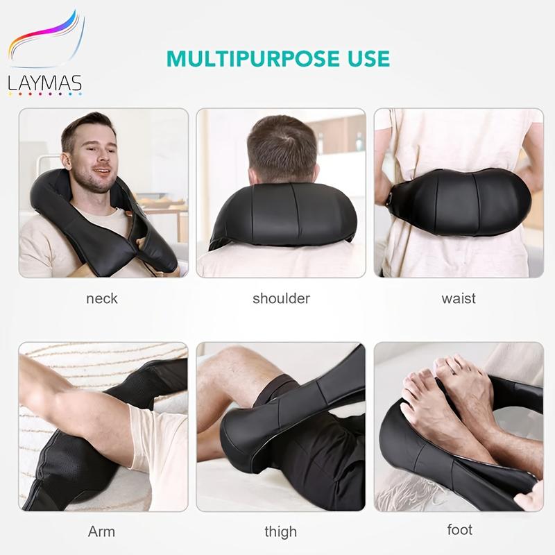 Back and Neck Massager: 3 - level heat, 8 - node massage for neck, back, shoulder. For home, car, office Gift for Family and Friends