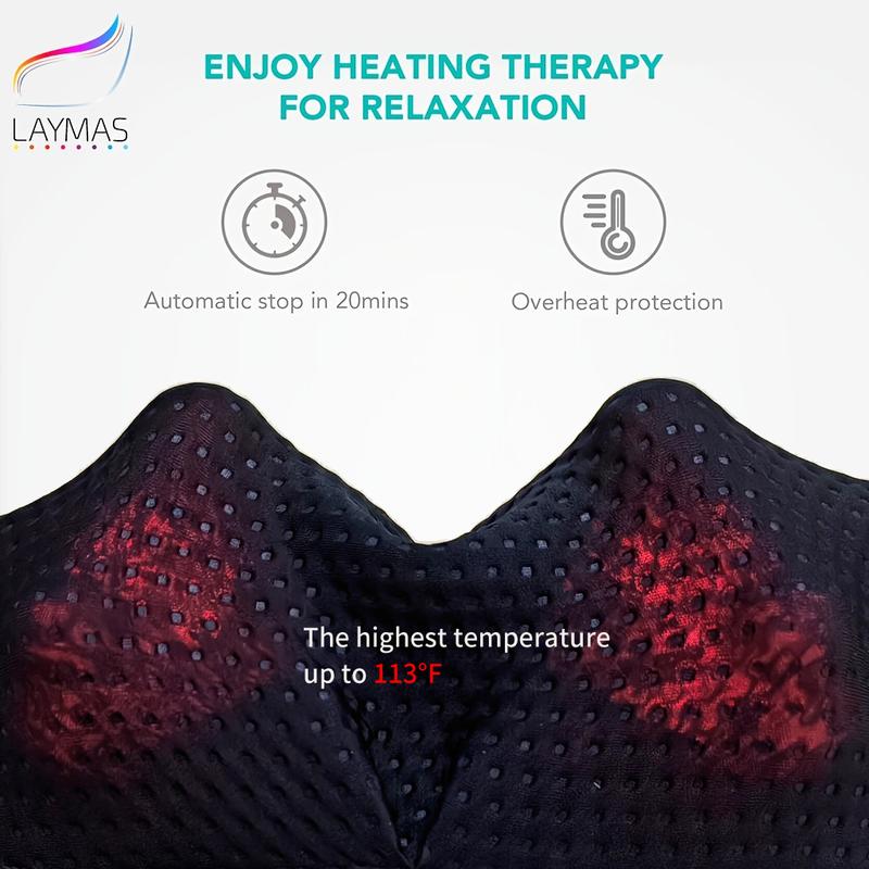 Back and Neck Massager: 3 - level heat, 8 - node massage for neck, back, shoulder. For home, car, office Gift for Family and Friends