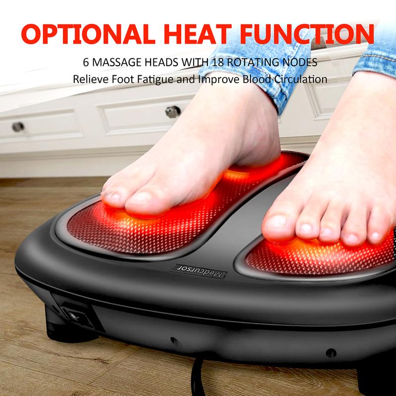 Medcursor Shiatsu Foot Massager with Heat, Electric Deep Kneading Massage Machine for Muscle Relax Comfort