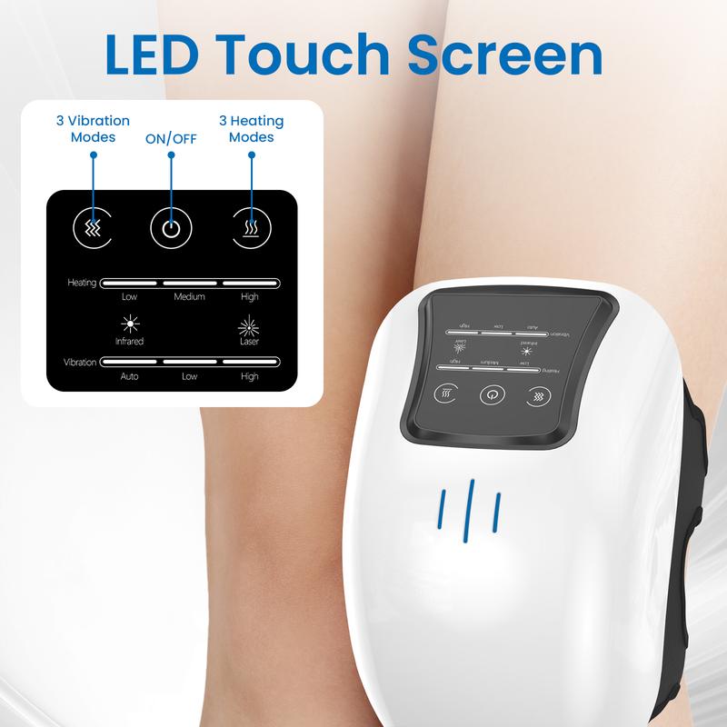 Black Friday Knee Massager, Cordless Electric Knee Massager, Clear Visible Large LED Screen, Portable & Easy to Use, Gifts for Men, Women, Christmas