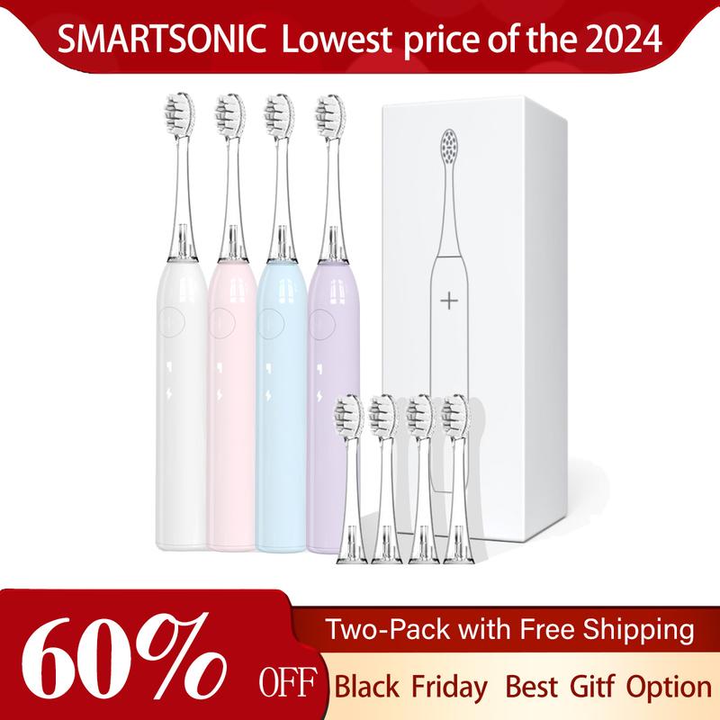 Ultra Whitening Electric Toothbrush Set New style Type-C Vibration Sonic Electric Toothbrush Transparent Brush Head Birthday present Adjustable Waterproof intensity level sonic  toothbrush