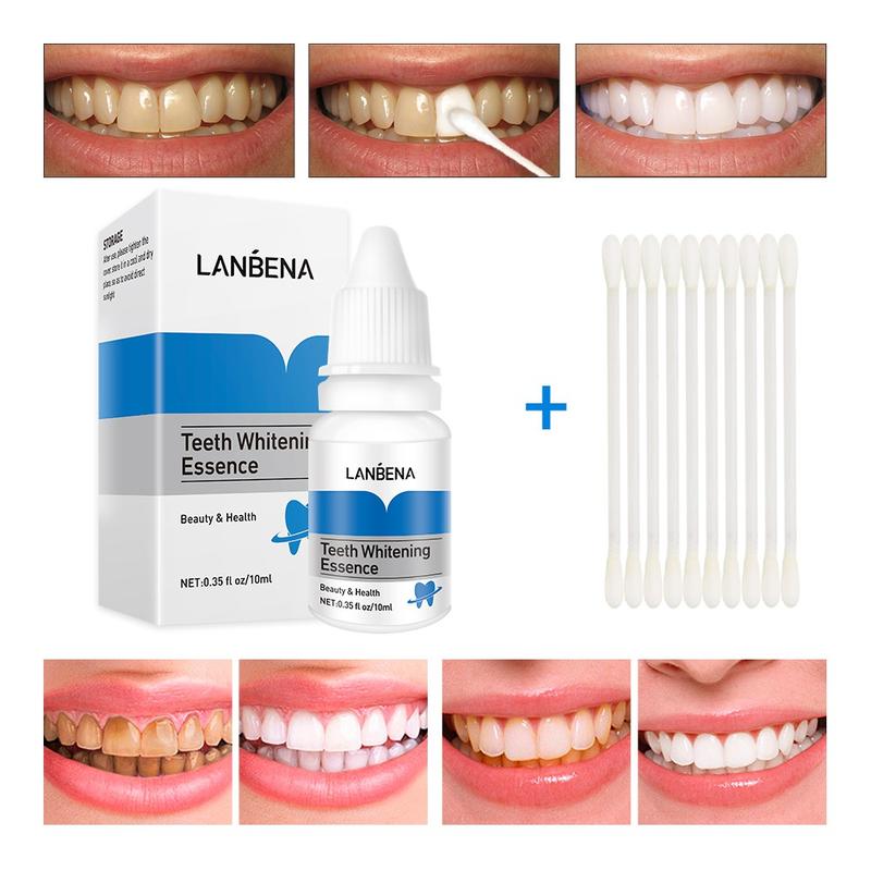 LANBENA Teeth Whitening Essence Powder Oral Hygiene Cleaning Serum Removes Plaque Stains Tooth Bleaching Dental Tools Cleansing Menthol Cleanser