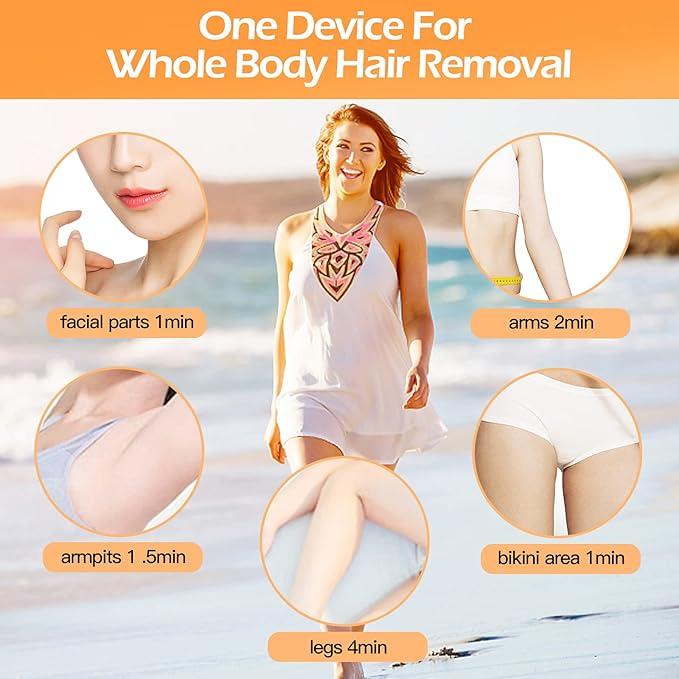 IPL  Painless Hair Removal for Women and Men, Upgraded 999,999 Flashes Laser Permanent Painless Hair Removal for Armpits, Bikini Line and Whole Body Use