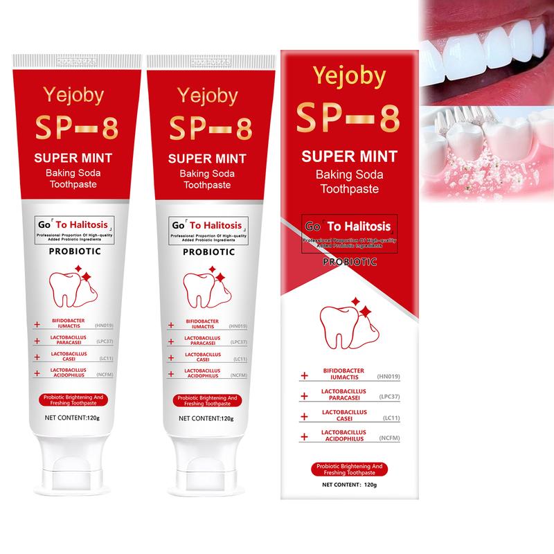 SP-8 [Triple Whitening] Probiotic Whitening Toothpaste, Free of Fluoride, Hydroxyapatite, Anti plaque, Oral Health Management,sp-8,sp-6,sp8,sp6