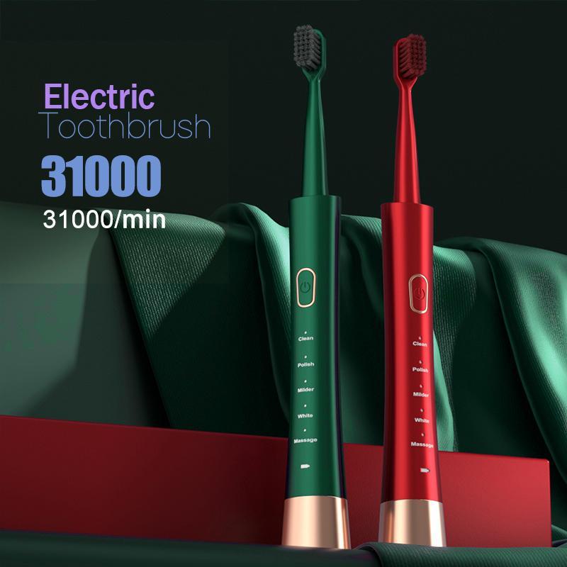 Electric Toothbrush Set, 1 Box Electric Toothbrush & 8 Counts Replacement Brush Heads, Oral Care Product for Adults, Intelligent Deep Cleaning Toothbrushes for Fall, Christmas Gift, Electric Teeth Cleaner, Ideal Gift for Christmas, Winter Gift