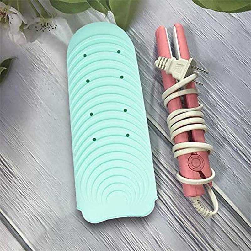 Heat Resistant Mat for Curling Iron, Flat Iron Silicone Mat Pouch for Hair Straightener, Portable Travel Curling Iron Holder for Crimping Iron, Curling Wand, Waving Iron and Hot Hair Styling Tools