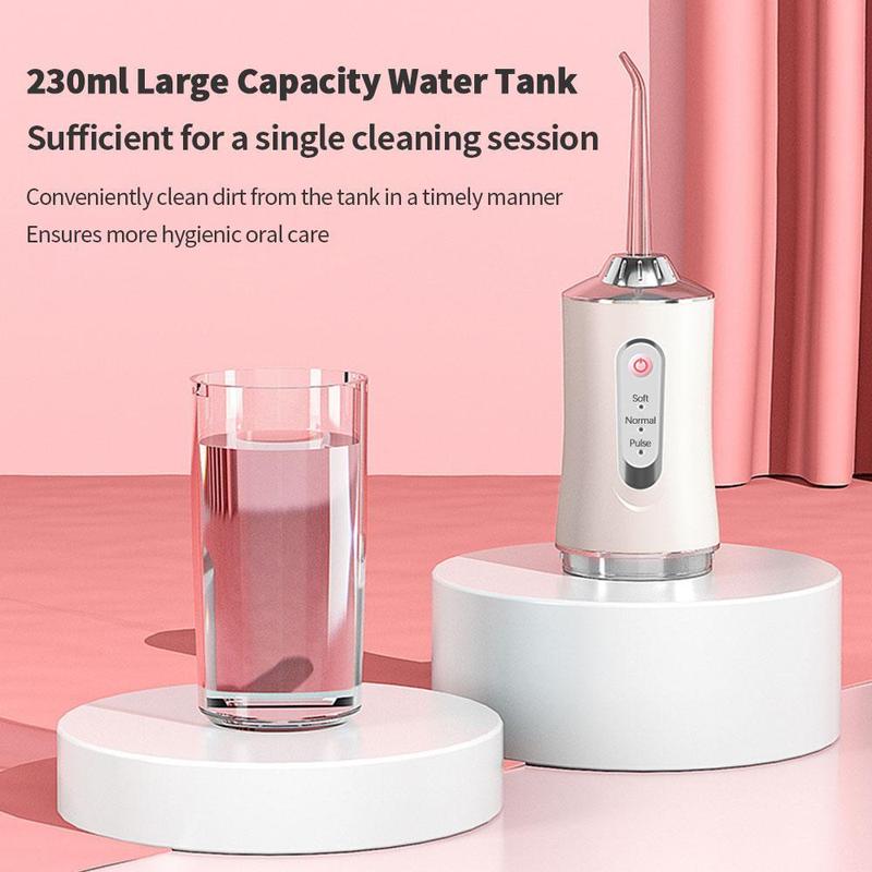 Water Flosser Portable-4 In 1, Cordless Water Flossers Oral Irrigator With DIY Mode 4 Jet Tips,IPX7 Waterproof, with 3 Cleaning Modes 4 Jets Cordless Clean Your Tooth Pink Mini Burst Stronger Powerful for Teeth, Travel Oral Care USB Rechargeable