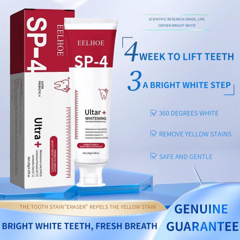 SP-4 Probiotic Whitening Toothpaste-Experience Ultra+ Bright Teeth : Powerful Stain Removal for a Radiant Smile! Oral