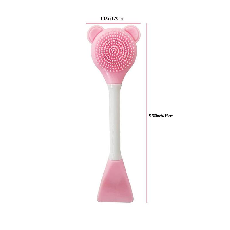 Silicone Face Massage Brush, Double-ended Face Scrubber, Facial Skin Care Brush, Great for Facial Pore Cleaning, Exfoliating & Face Massaging