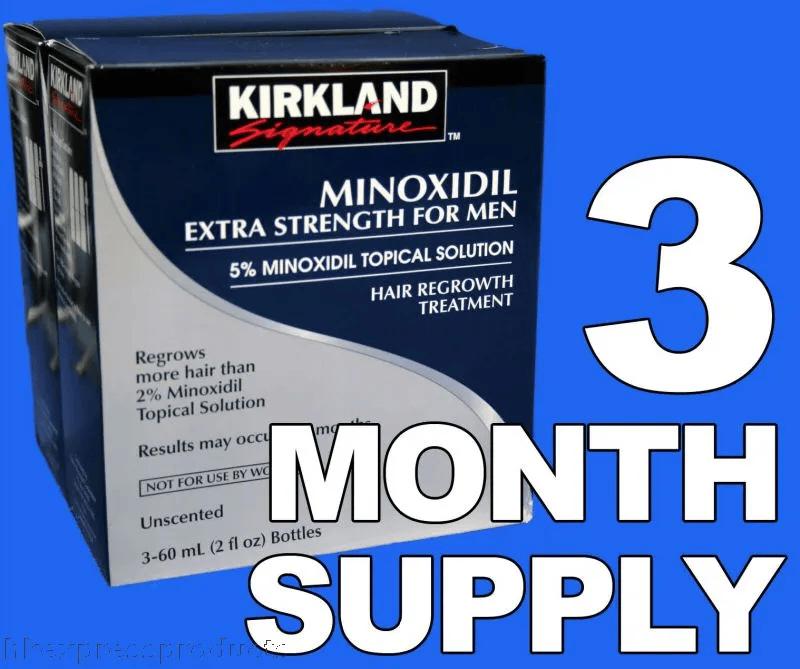 Kirkland Minoxidil 5% Extra Strength Men Hair Regrowth Solution 3 Month 05 2025 Hair Care Pack Comfort