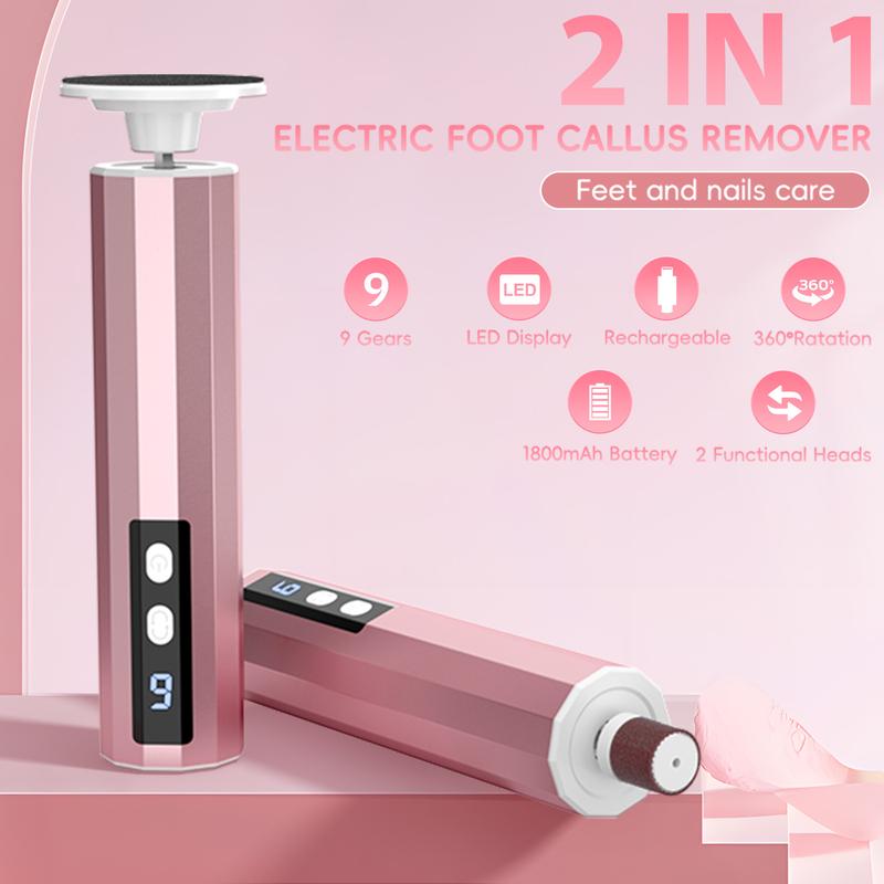 Summer Portable Electric Foot File and nail polishers, Gentle Adjustable Rotatable Electronic Foot Dead Skin Remover nail polishers, Callus Remover Tool for Home & Nail Salon, Personal Care Accessories, Christmas Gift, Corn Remover for Feet