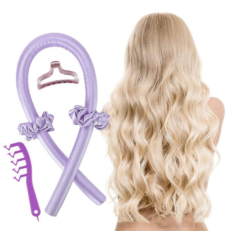 Heatless Curling Rod Headbands with Comb- Heatless Hair Curling Set, Styling Tools for Long Medium Hair Best For Natural Wave Soft Hair Roller for Women Girls Hair