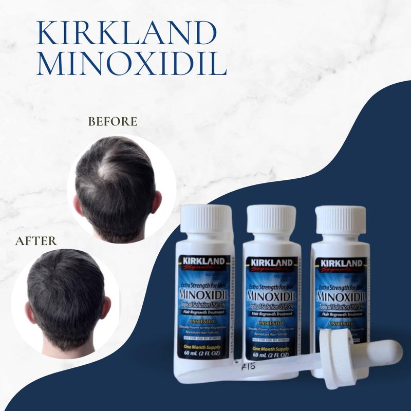 Kirkland Minoxidil 5% Extra Strength Men Hair Regrowth Solution 3 Month 05 2025 Hair Care Pack Comfort