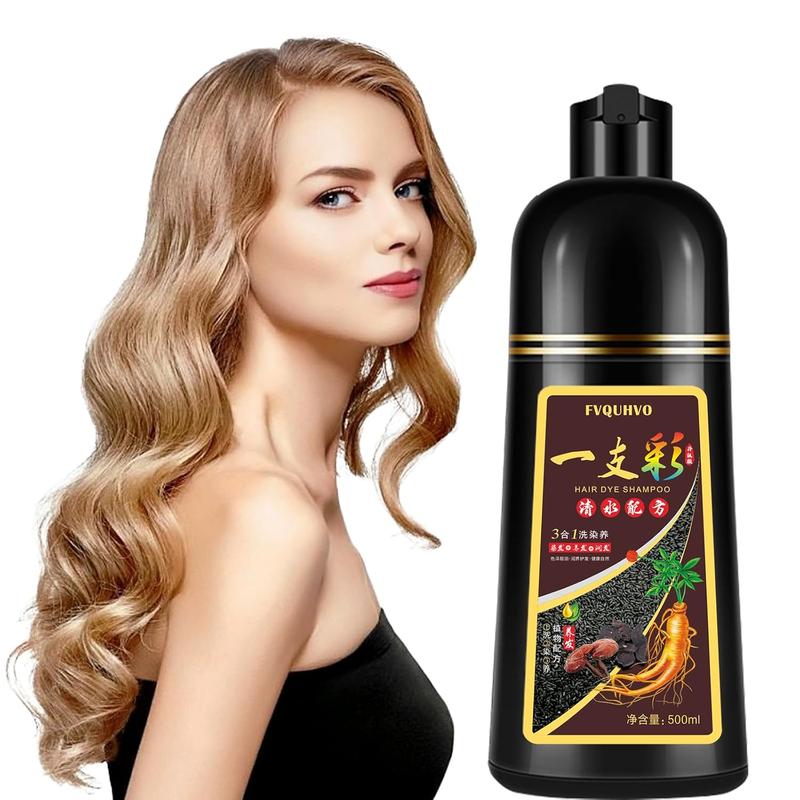 3-in-1 Instant Hair Color Shampoo, Blonde Brown for Men and Women, Long-Lasting Color in Minutes, Easy to Use