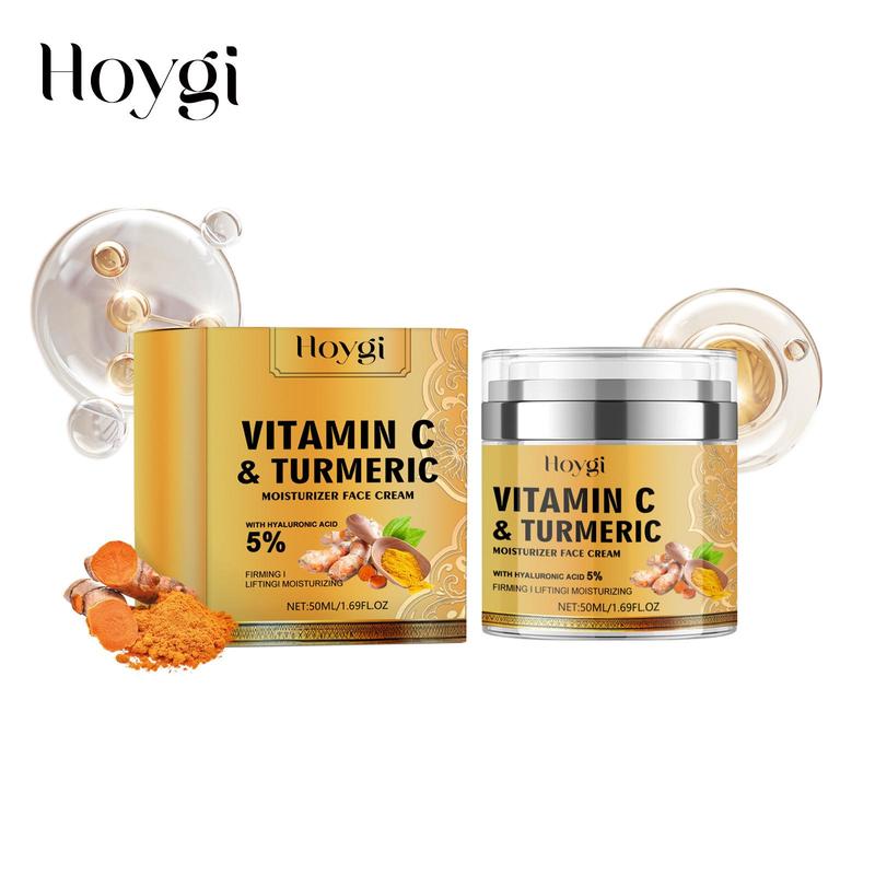 Vitamin C & Turmeric Face Cream, Moisturizing & Brightening Face Cream, Hydrating Face Lotion for Women & Men All Skin Types