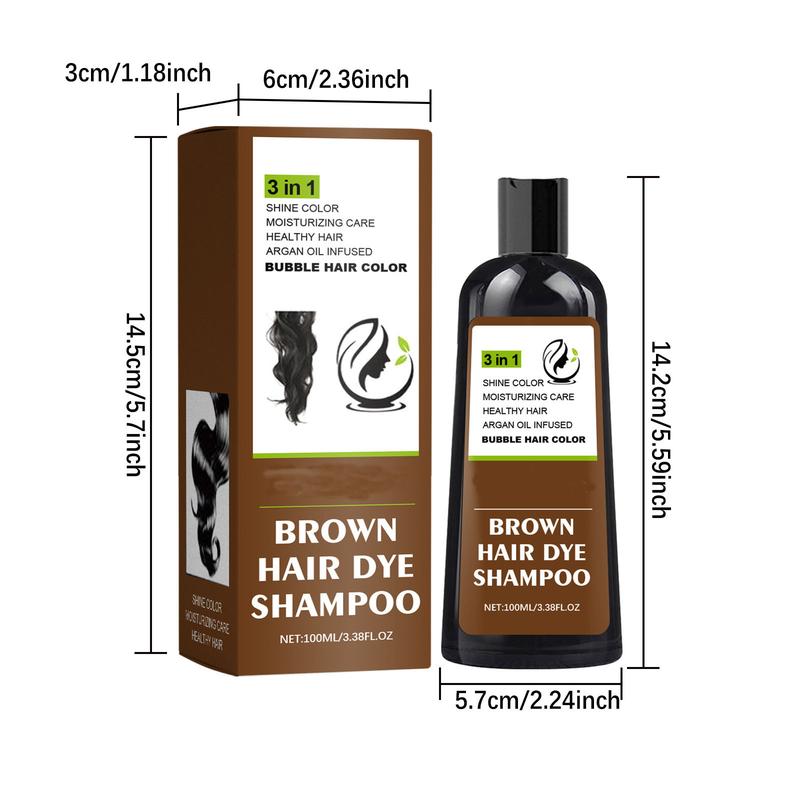 Brown Hair Dye Shampoo Gray Hair Coverage Natural Herbal Hair Color Shampoo 3 In 1 champu para canas Bowl Haircare Salon