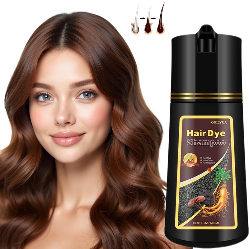 Dark Brown Semi-Permanent Hair Dye, Covering Grey Hair, Quick, for Home Use, Save Money, Time And Effort,   500ml  Ammonia free Natural Herbal Ingredients. hair dye shampoo