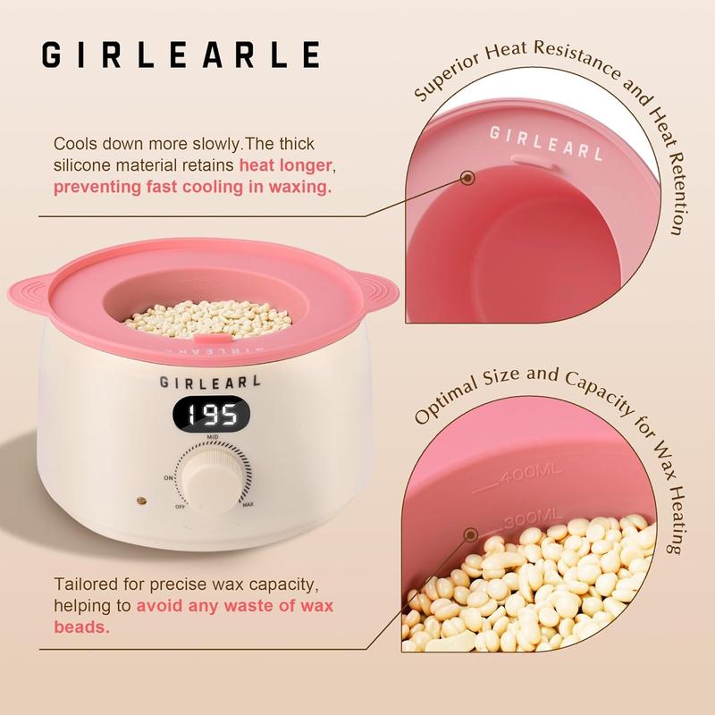 Digital Waxing Kit for Home Hair Removal, Including Wax Warmer, Wax Beads, and Silicone Pot for Brazilian, Bikini, Facial, and Leg Areas