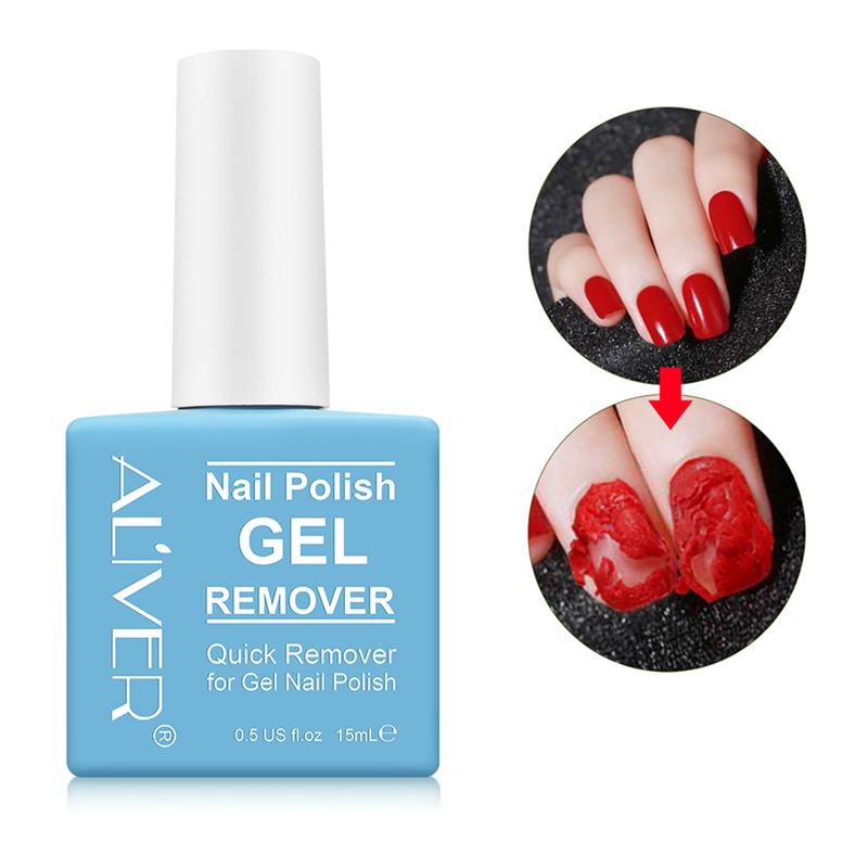 ALIVER Gel Nail Polish Remover, Easily & Quickly Remove Gel Nail Polish, No Need for Foil, Soaking or Wrapping, Protect Your Nails-15 ml