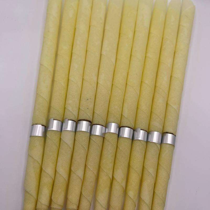 10 Pcs Beeswax Ear Wax Removal Candles Beeswax Plain Candles Cotton Swabs Protective Discs Set Earwax Remova