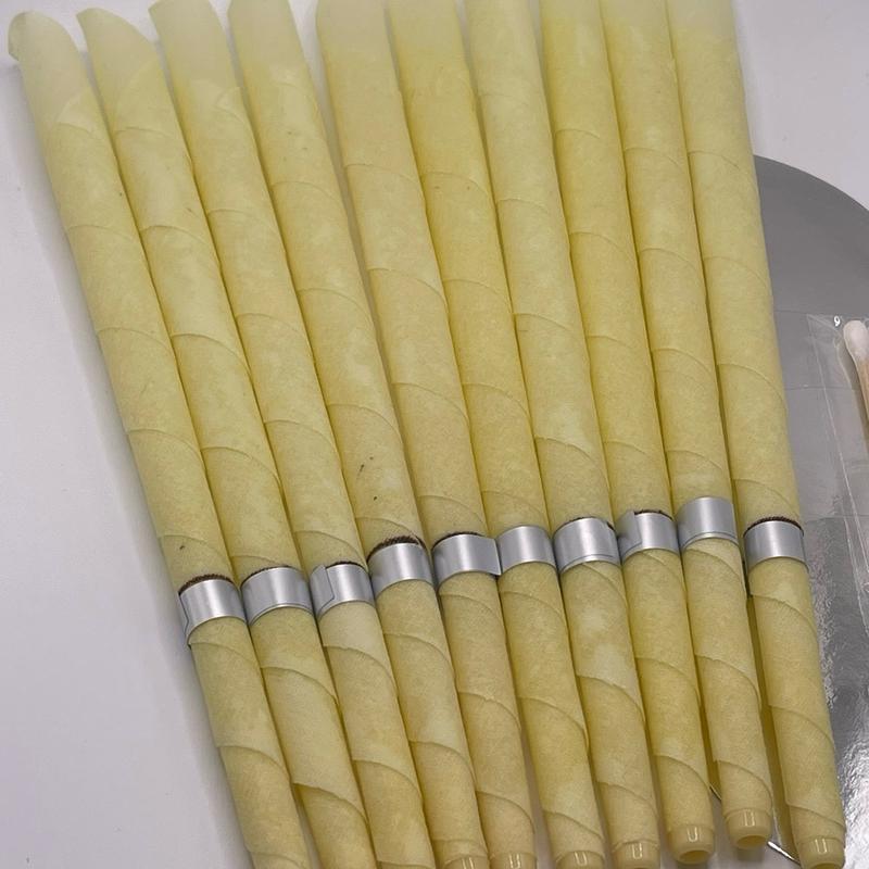 10 Pcs Beeswax Ear Wax Removal Candles Beeswax Plain Candles Cotton Swabs Protective Discs Set Earwax Remova