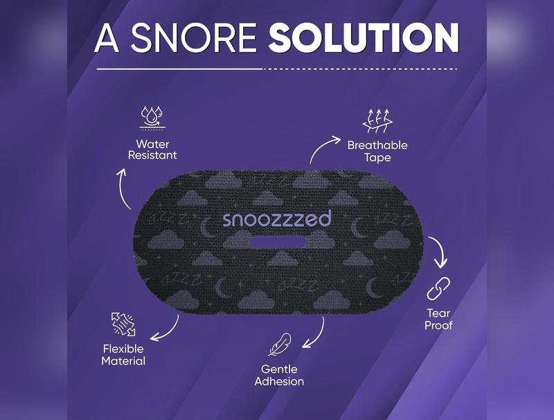 snoozzzed Mouth Tape for Sleeping - (30 Night Supply) Reduces Snoring, Restful Sleep, Hypoallergenic Sleep Aid Comfort, Skincare Mouthtape Mask