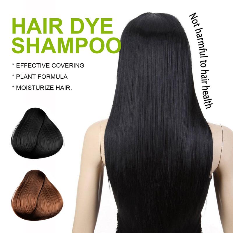 Brown Hair Dye Shampoo Gray Hair Coverage Natural Herbal Hair Color Shampoo 3 In 1 champu para canas Bowl Haircare Salon