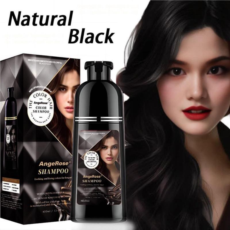 AngeRose Hair Color Shampoo New Packaging, Instant Grey Coverage, Available in Wine Red, Chestnut Brown, Nature Black and Purple, Perfect Gift for Women & Men, Gentle Hair Dye Salon Haircare