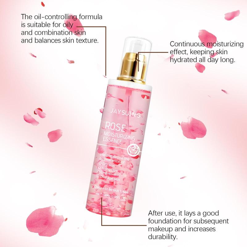 Rose Moisturizing Facial Essence, Long Lasting Hydrating Facial Serum, Brightening Facial Essence, Face Care Product for Women & Men