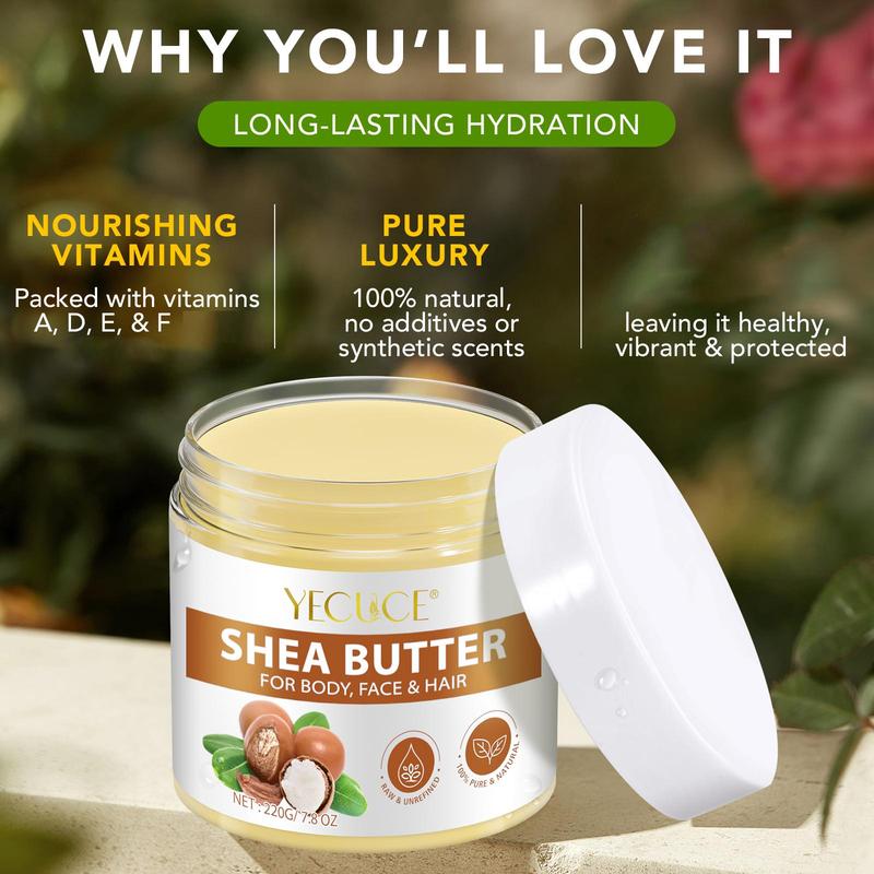 Shea Butter for Body, Face & Hair, 1 Box Moisturizing Body Butter, Nourishing Skin Moisturizer, Skin Care Product for Women & Men